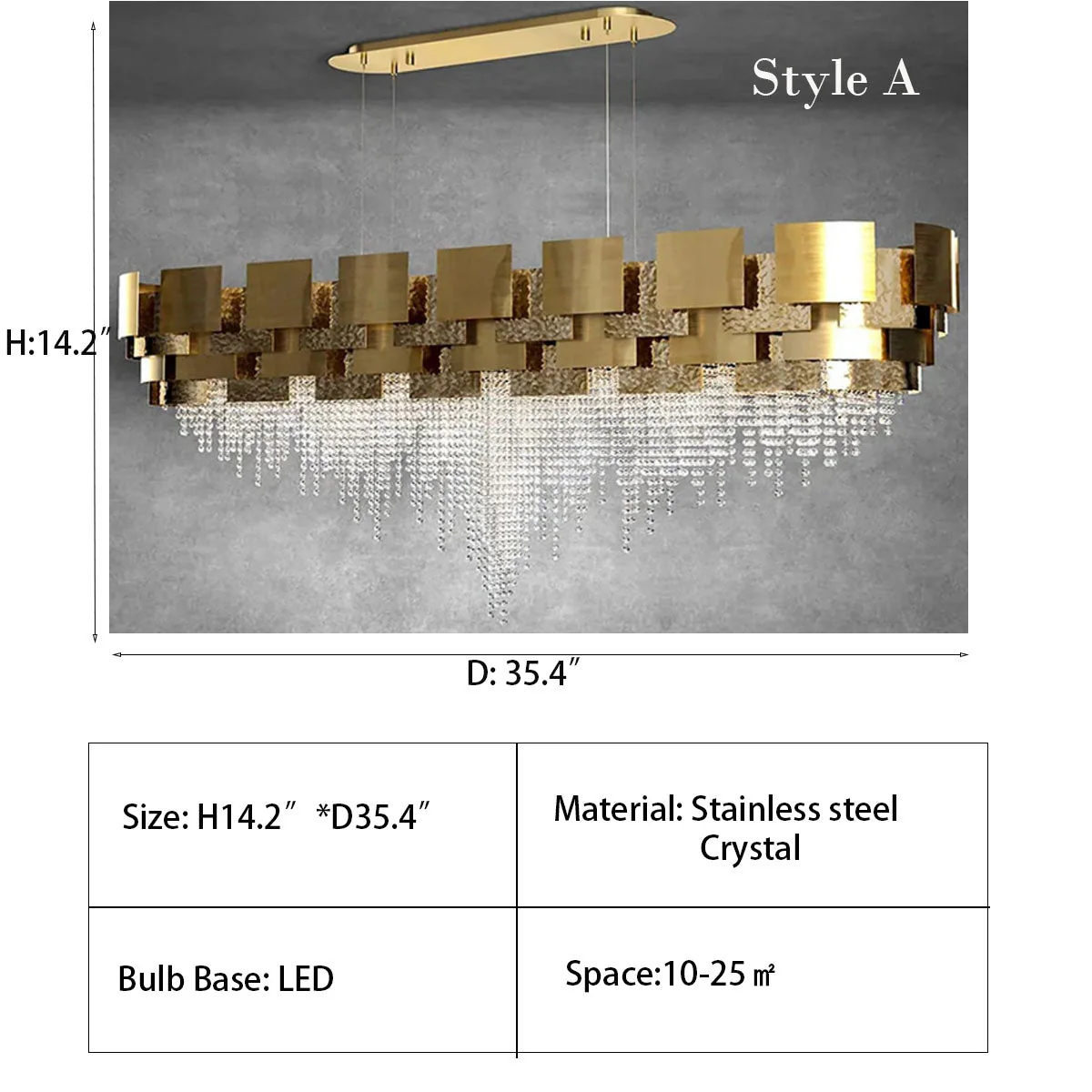 Post-modern Light Luxury Oval/Round Tiered Tassel Crystal Chandelier in Gold Finish for Living/Dining Room - Image 11
