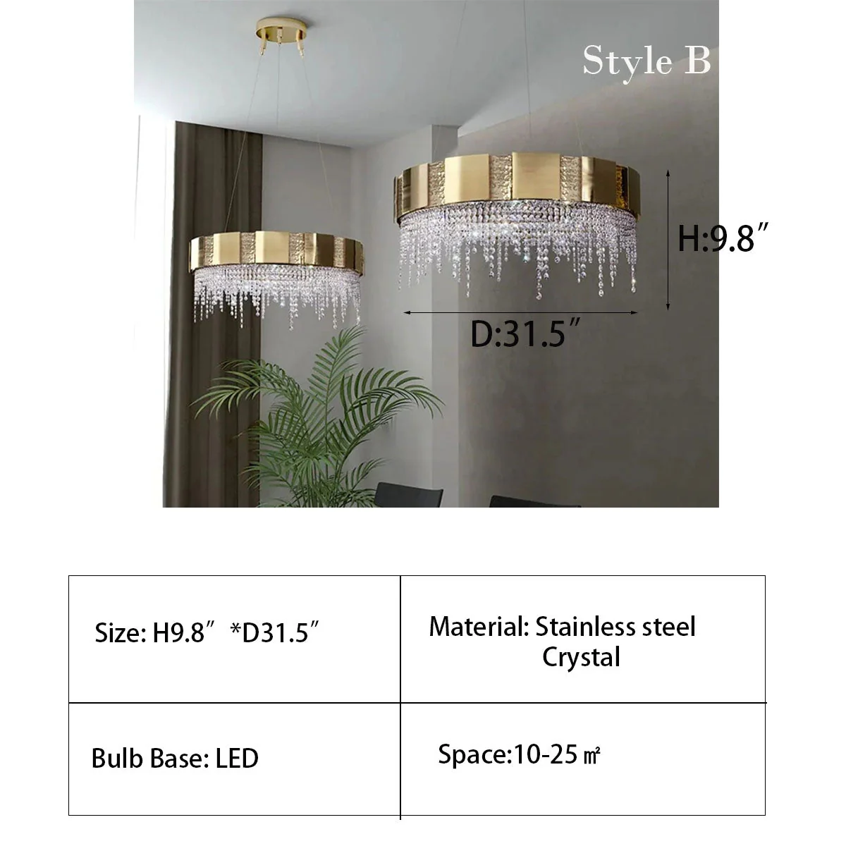 Post-modern Light Luxury Oval/Round Tiered Tassel Crystal Chandelier in Gold Finish for Living/Dining Room - Image 13