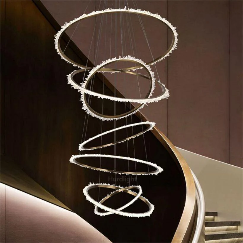 Primary Crystal Cluster Multi Rings Chandelier - Image 4