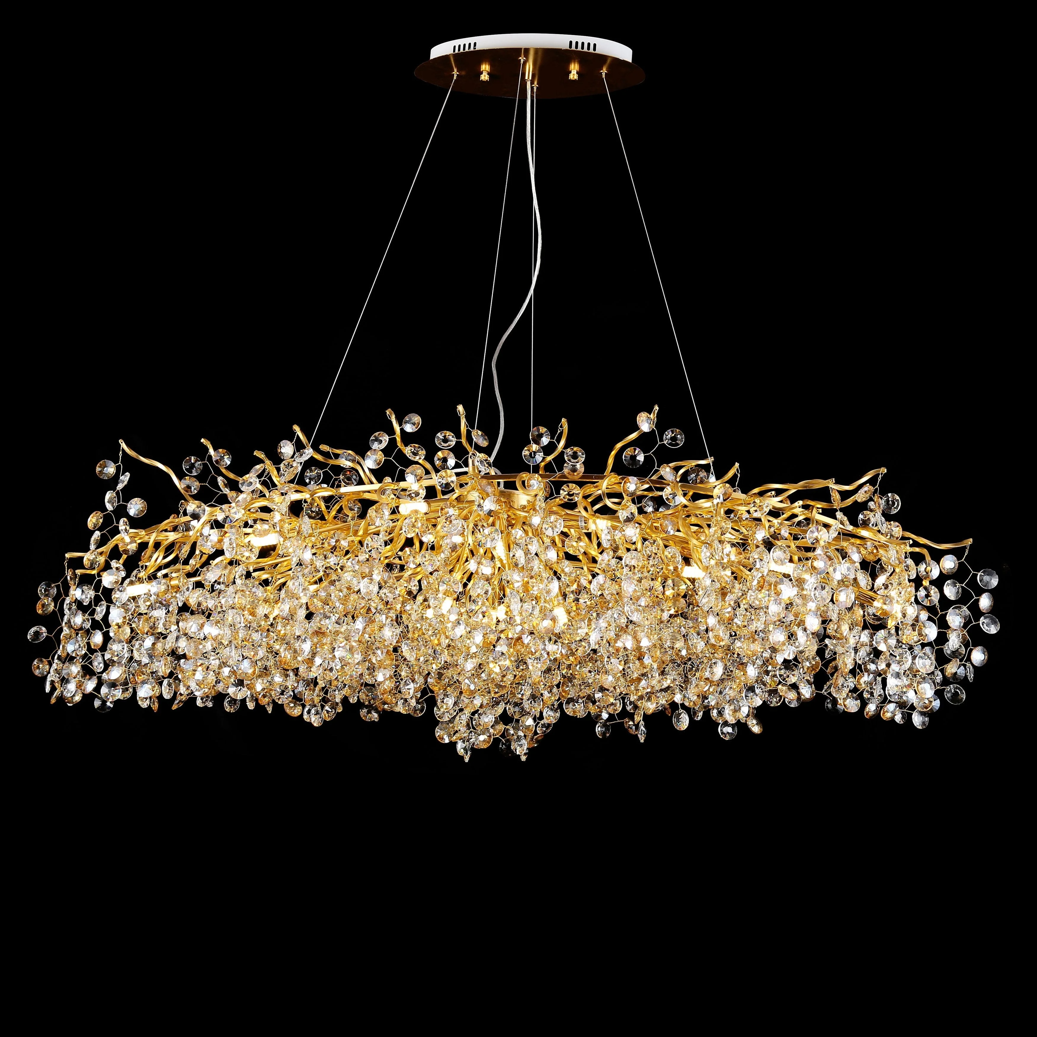 Rhy Crystal Quatre Oval Branch Penny Chandelier - Image 2