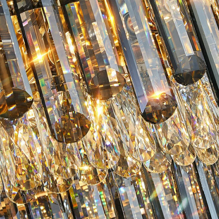 Rectangle Flush Mounted Living Room Chandelier Crystal Ceiling Light Fixture For Long Dining Table - Image 6
