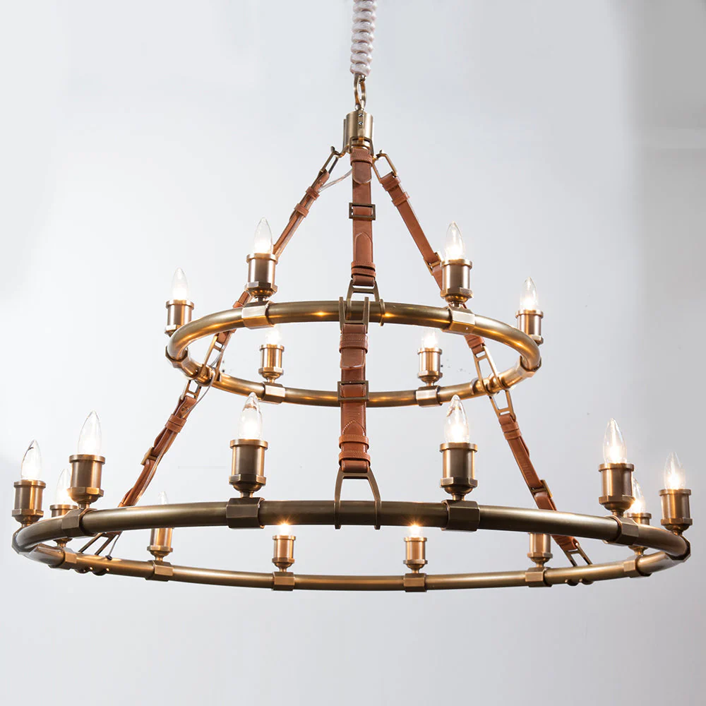 Redford Leather Round Chandelier - Image 2