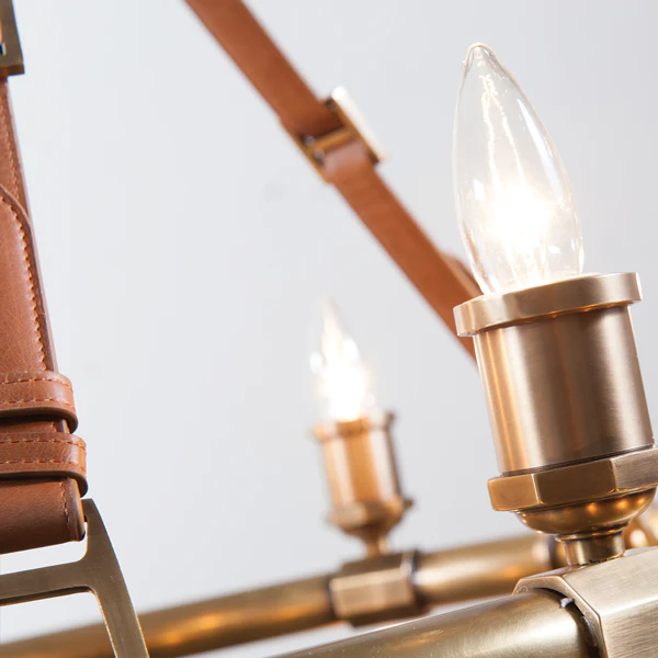 Redford Leather Round Chandelier - Image 3