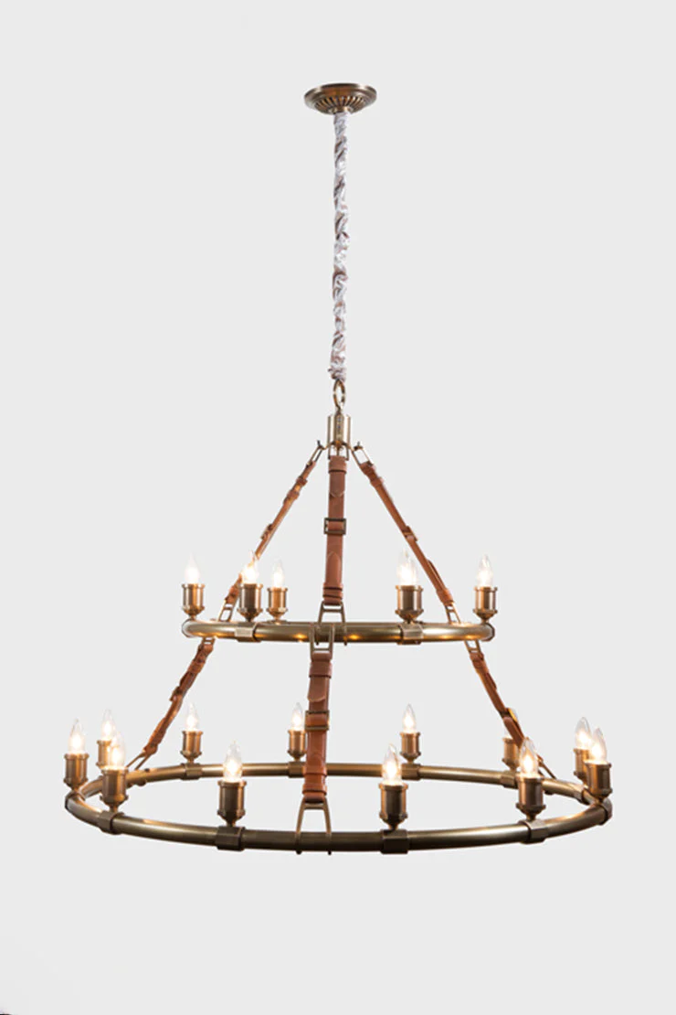 Redford Leather Round Chandelier - Image 5