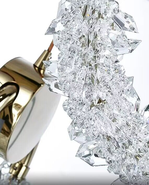Modern Art Creative Ring Crystal Pendant Light Gold/Chrome Entryway/Bedside Light Fixture - Image 12