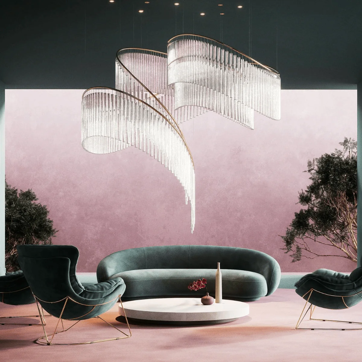 Rivella Cascade Fringe Crystal Chandelier - Image 4