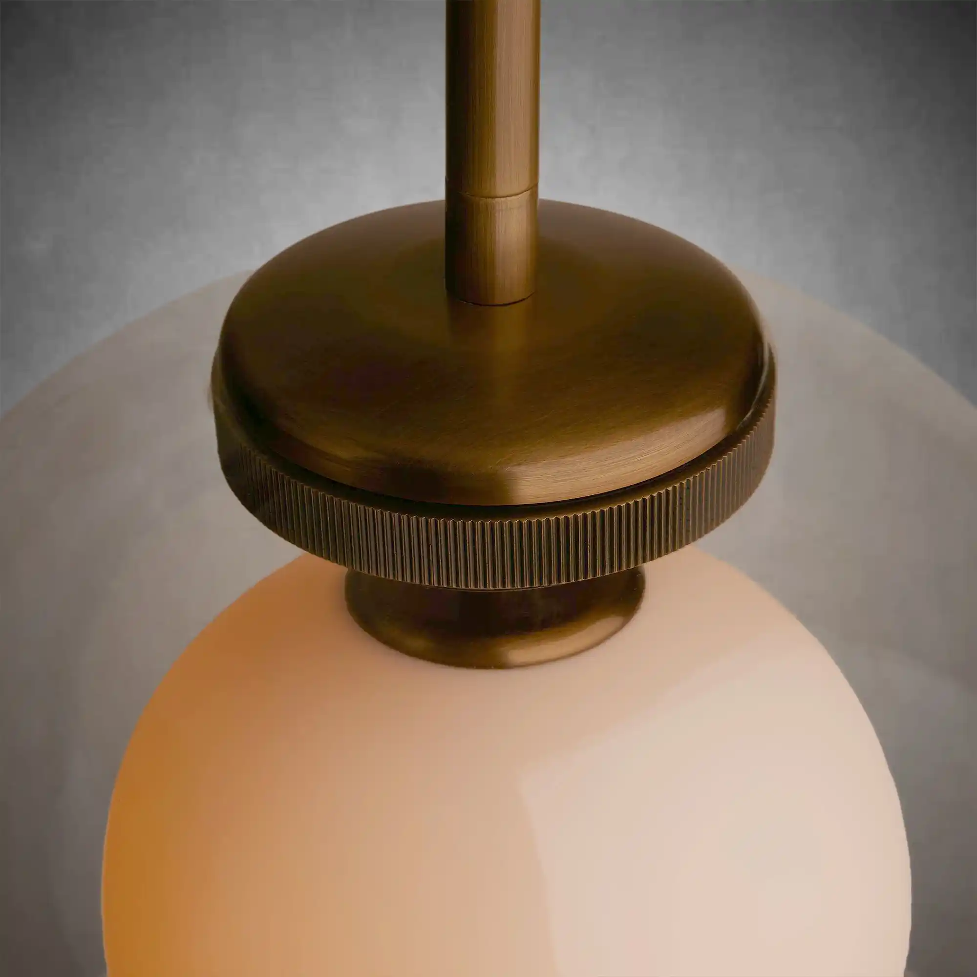Romy Matte Porcelain Glass Dome Pendant Light with Brass Finish - Image 3