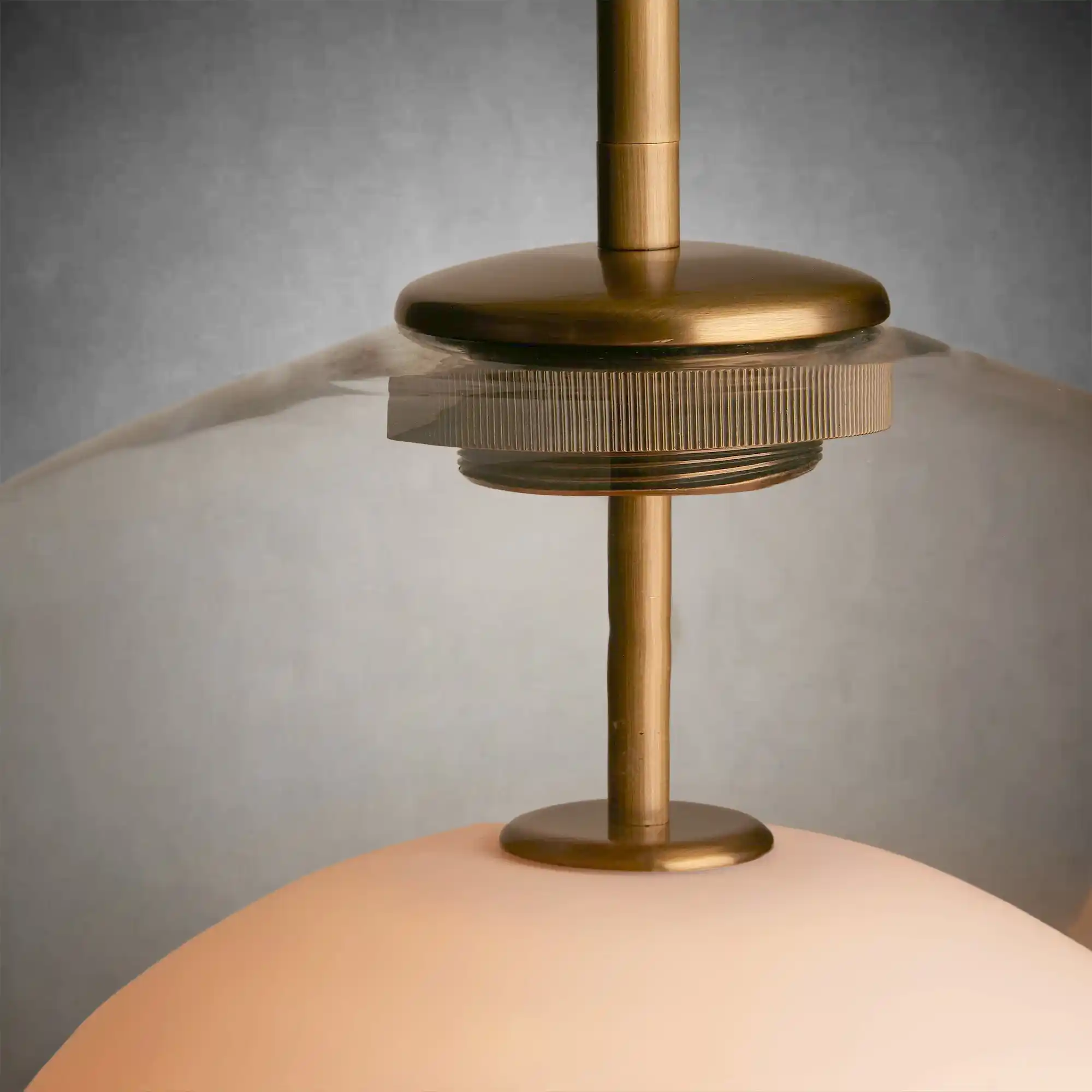 Romy Matte Porcelain Glass Dome Pendant Light with Brass Finish - Image 7