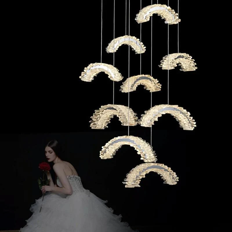 Rose Rock Crystal Chandelier Contemporary Chandelier Office - Image 3
