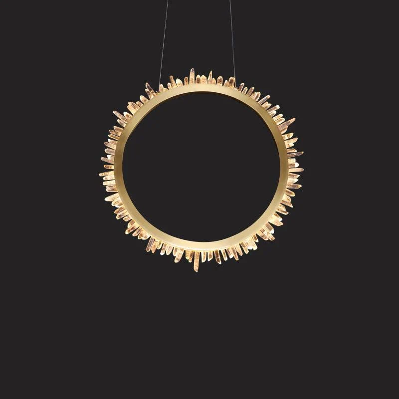 Rose Rock Crystal Ring Chandelier Contemporary Chandelie Staircase - Image 2