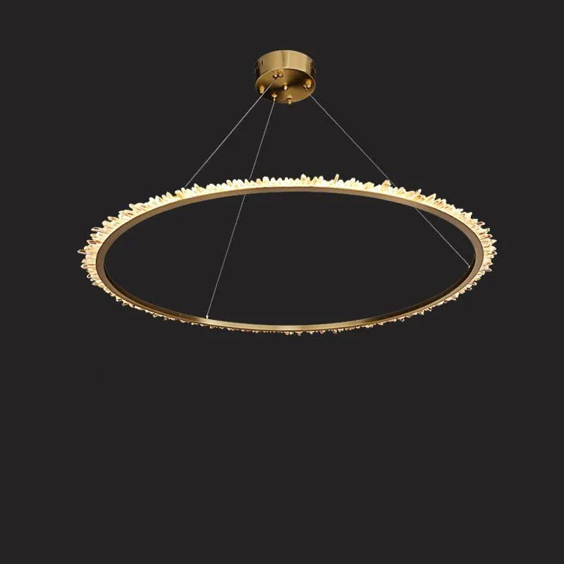 Rose Rock Crystal Ring Chandelier Contemporary Chandelie Staircase - Image 3