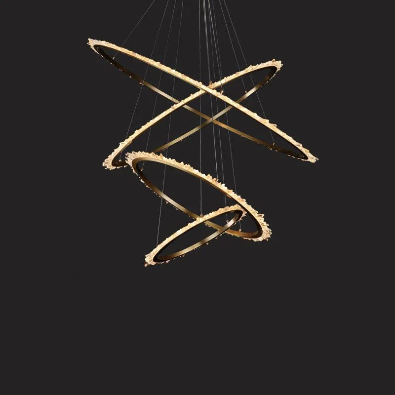 Rose Rock Crystal Ring Chandelier Contemporary Chandelie Staircase - Image 5