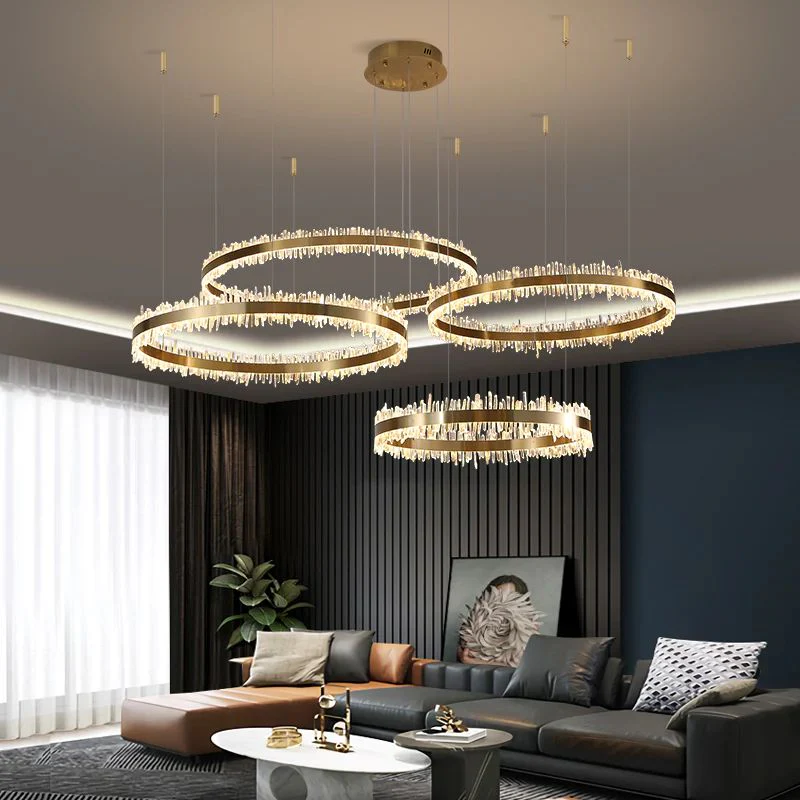 Rose Rock Crystal Rings Luxury Chandelier Modern Chandelier Dining Room - Image 3