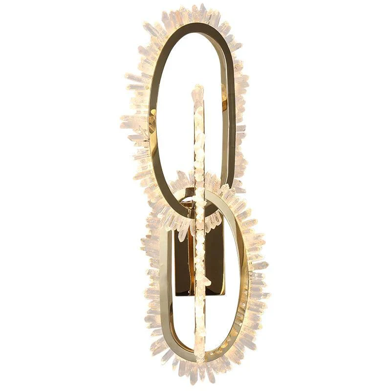 Rose Rock Crystal Wall Lamp Unique Modern Sconce Lighting - Image 3