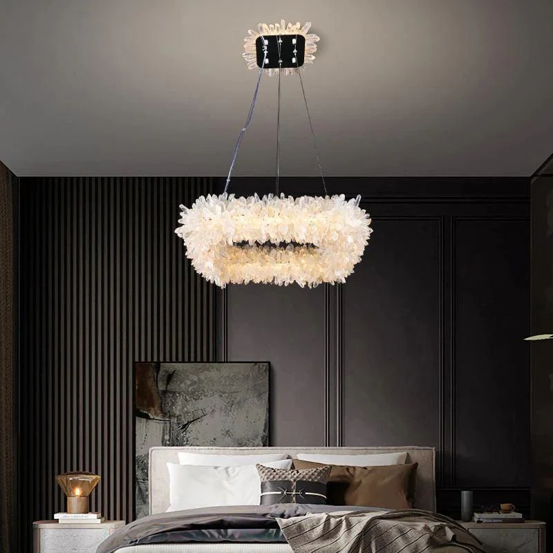 Rose Square Rock Crysta Chandelier Modern Lighting Fixture - Image 2