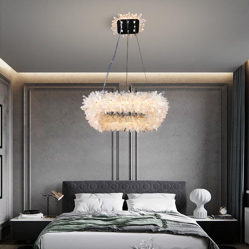 Rose Square Rock Crysta Chandelier Modern Lighting Fixture - Image 3