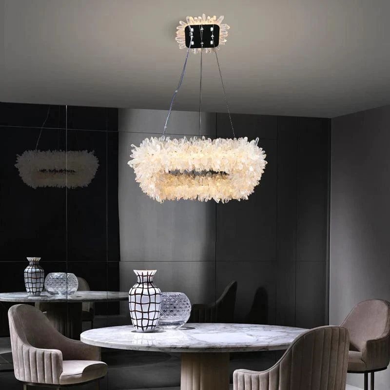 Rose Square Rock Crysta Chandelier Modern Lighting Fixture - Image 4