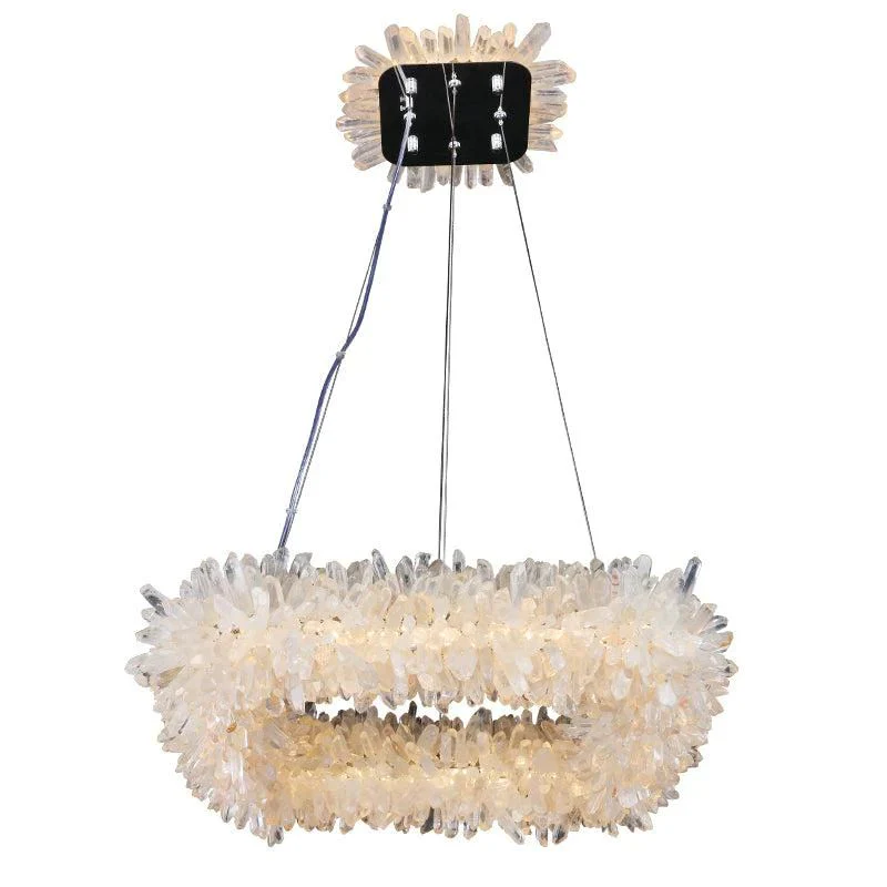 Rose Square Rock Crysta Chandelier Modern Lighting Fixture - Image 5