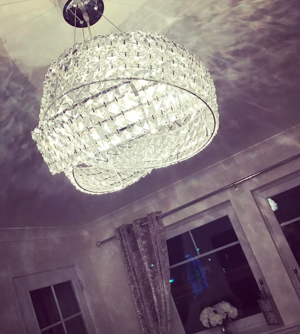 Round Crystal Ring Chandelier in Silver/Gold Finish for Lowg-ceiling - Image 12