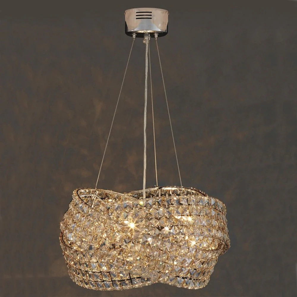 Round Crystal Ring Chandelier in Silver/Gold Finish for Lowg-ceiling - Image 17