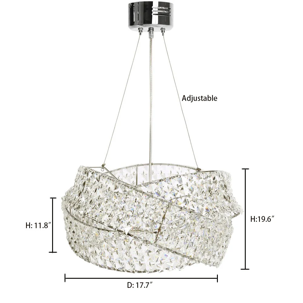 Round Crystal Ring Chandelier in Silver/Gold Finish for Lowg-ceiling - Image 18