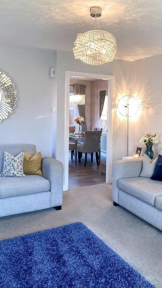 Round Crystal Ring Chandelier in Silver/Gold Finish for Lowg-ceiling - Image 7