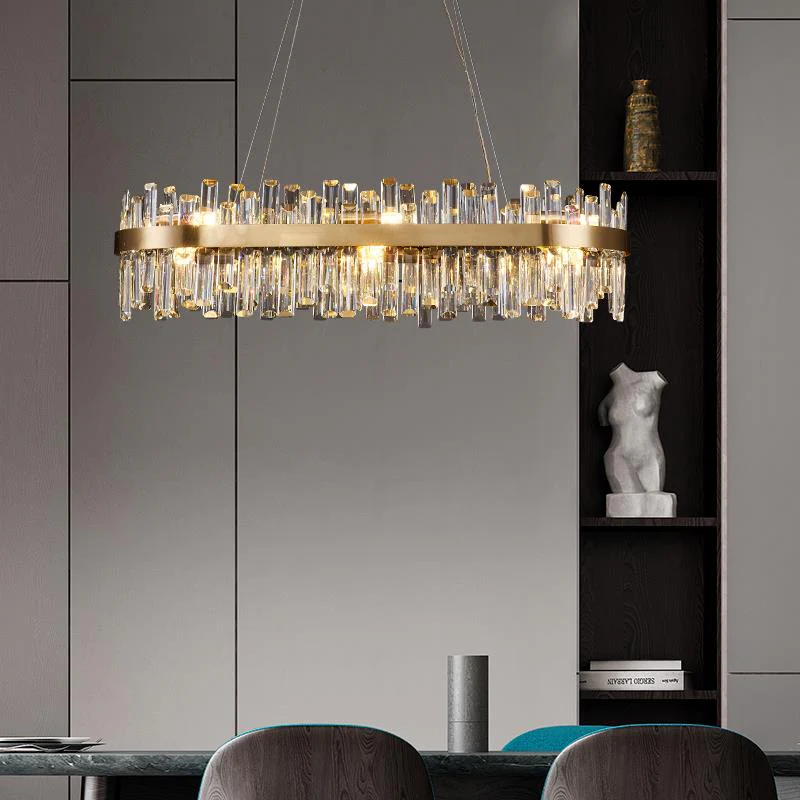 Round Ring Crystal Chandelier Luxury Modern Ceiling Fixtures Light For Living And Dining Room - Image 11