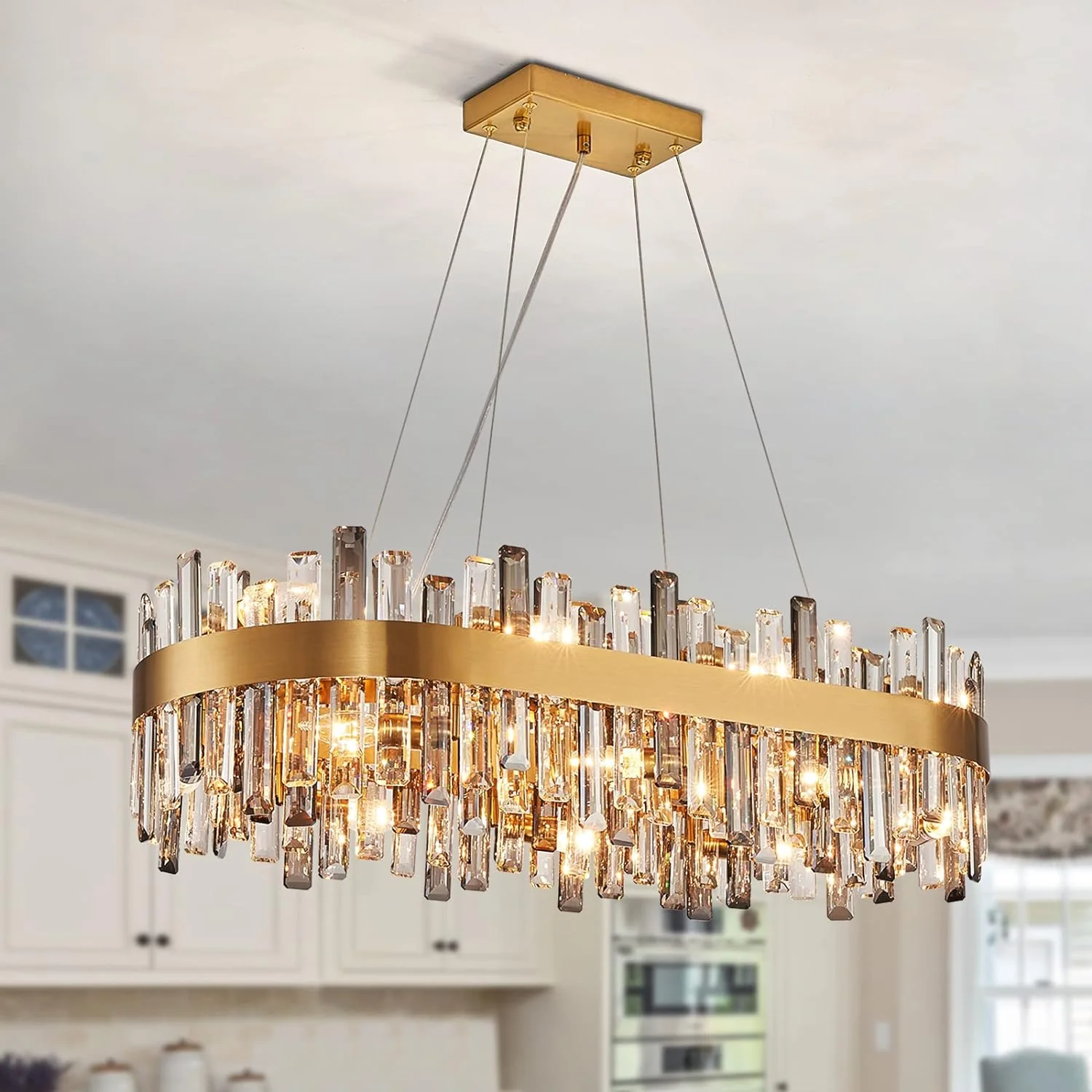 Round Ring Crystal Chandelier Luxury Modern Ceiling Fixtures Light For Living And Dining Room - Image 12