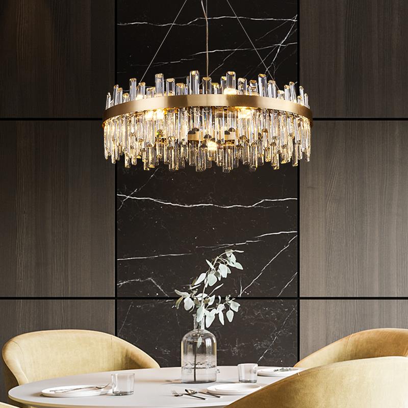 Round Ring Crystal Chandelier Luxury Modern Ceiling Fixtures Light For Living And Dining Room - Image 13