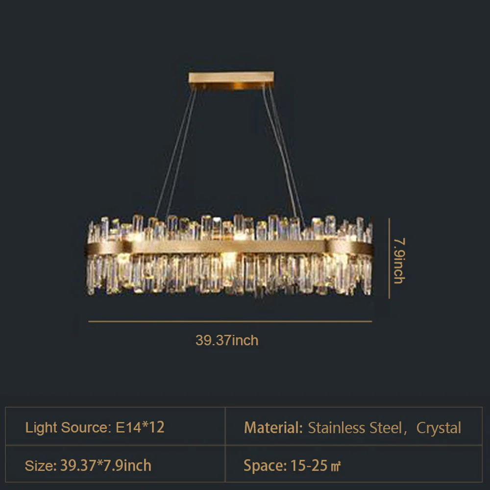 Round Ring Crystal Chandelier Luxury Modern Ceiling Fixtures Light For Living And Dining Room - Image 15