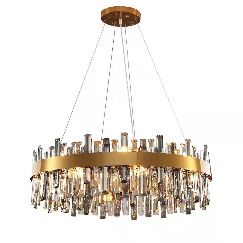 Round Ring Crystal Chandelier Luxury Modern Ceiling Fixtures Light For Living And Dining Room - Image 8