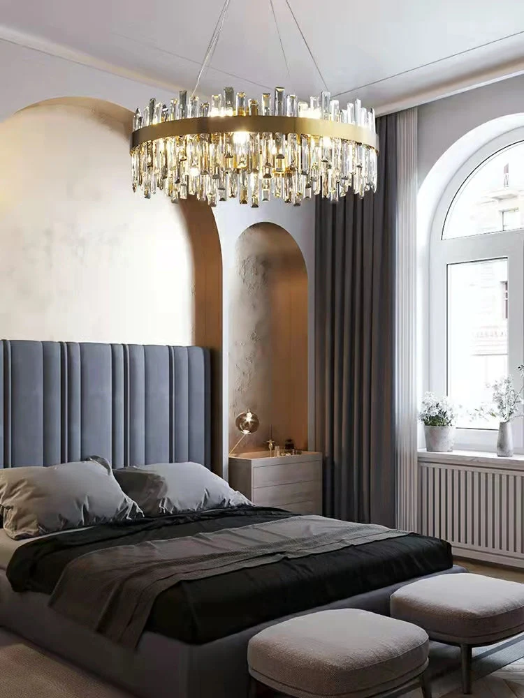 Round Ring Crystal Chandelier Luxury Modern Ceiling Fixtures Light For Living And Dining Room - Image 9