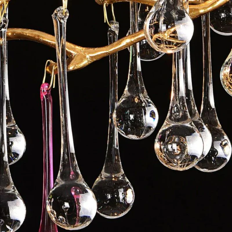 Runl Colorful Crystal Aluminum Branch Chandelier - Image 3