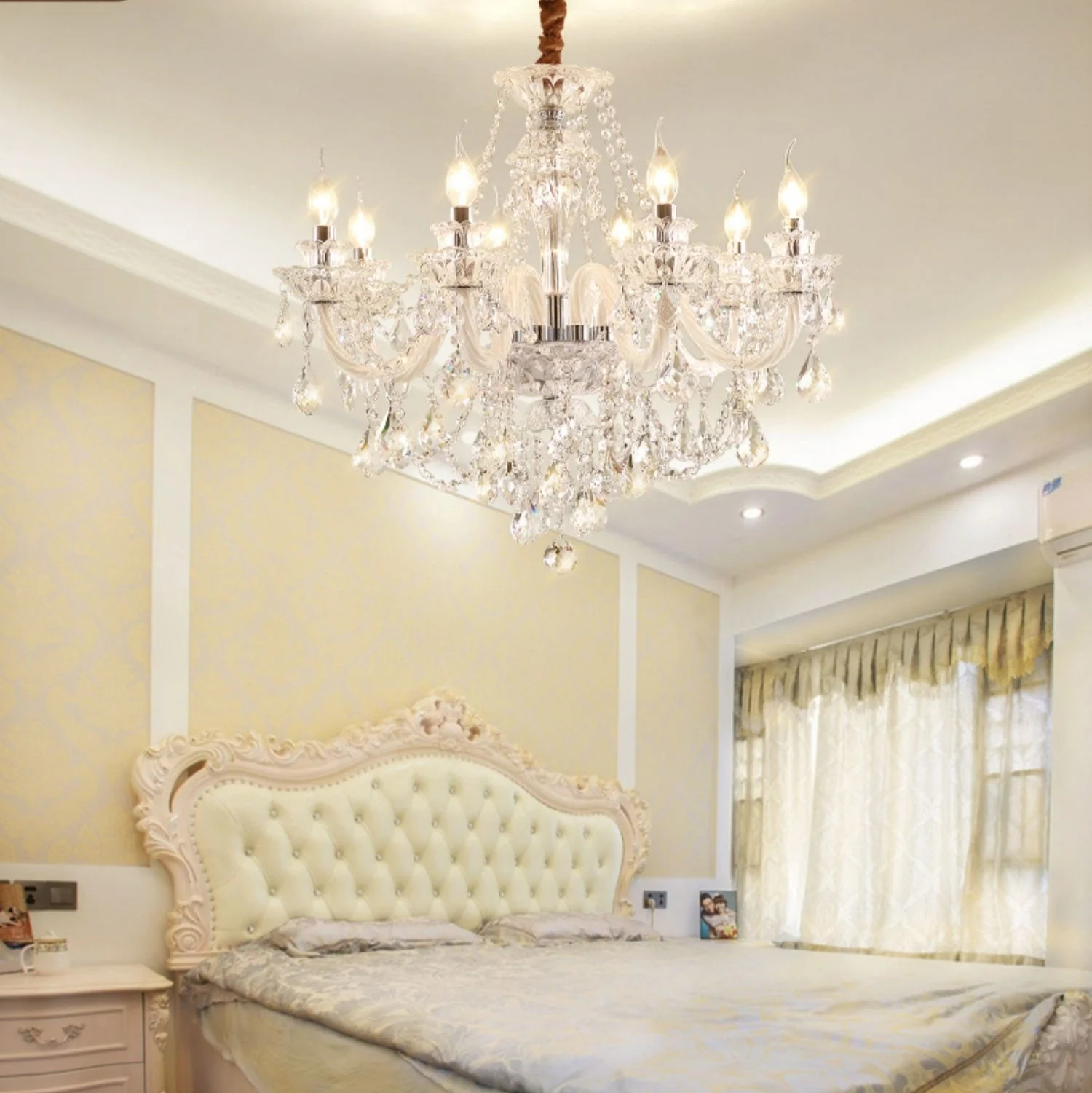 Rustic Antique European Candle Crystal Chandelier Popular Farmhouse Ceiling Light Fixture For Living Room - Image 11