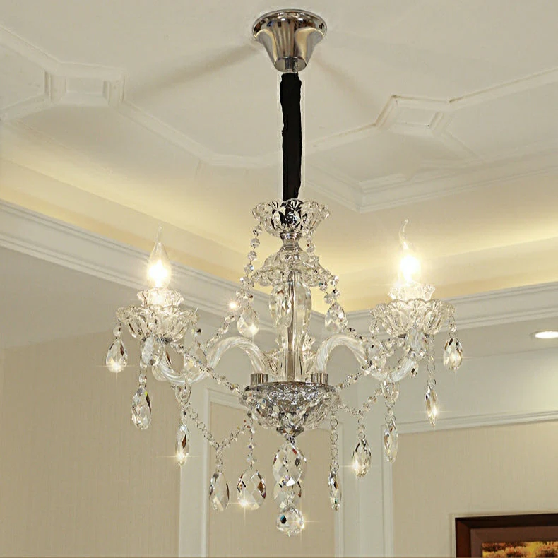 Rustic Antique European Candle Crystal Chandelier Popular Farmhouse Ceiling Light Fixture For Living Room - Image 6