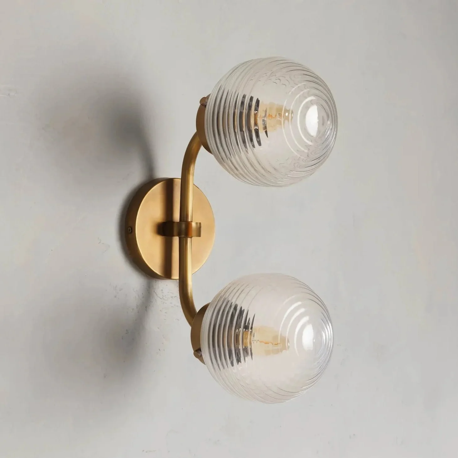 Sayre Linear Glass Globe Two Head Wall Sconce - Image 4