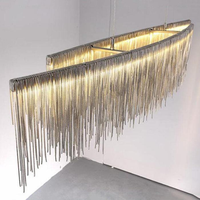 Selena Stainless Steel Chain Tassel Chandelier - Image 4