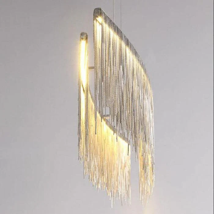 Selena Stainless Steel Chain Tassel Chandelier - Image 5
