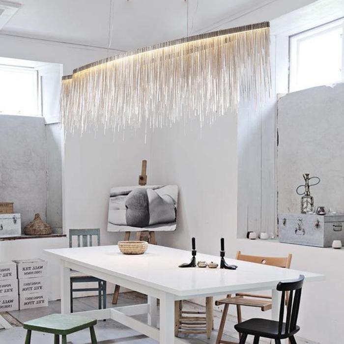 Selena Stainless Steel Chain Tassel Chandelier - Image 6