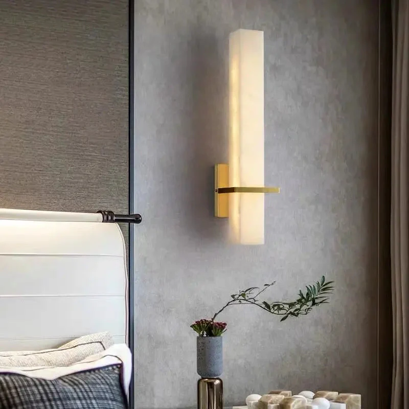 Selene Alabaster Bedroom Wall Sconces Light Fixture - Image 2