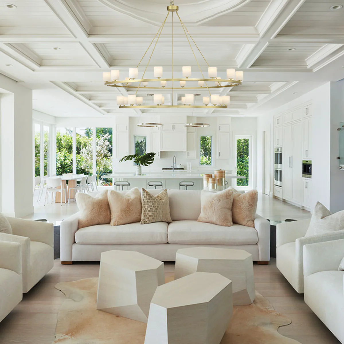 Seraphim Tiered Crystal/Stone Chandelier 59" - Image 3
