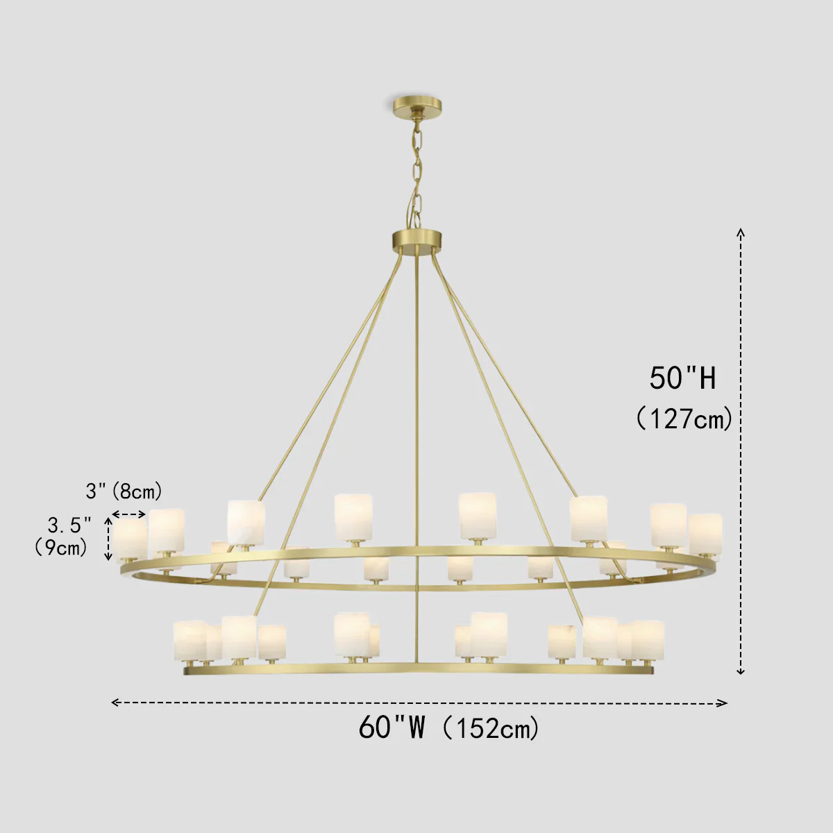 Seraphim Tiered Crystal/Stone Chandelier 59" - Image 5