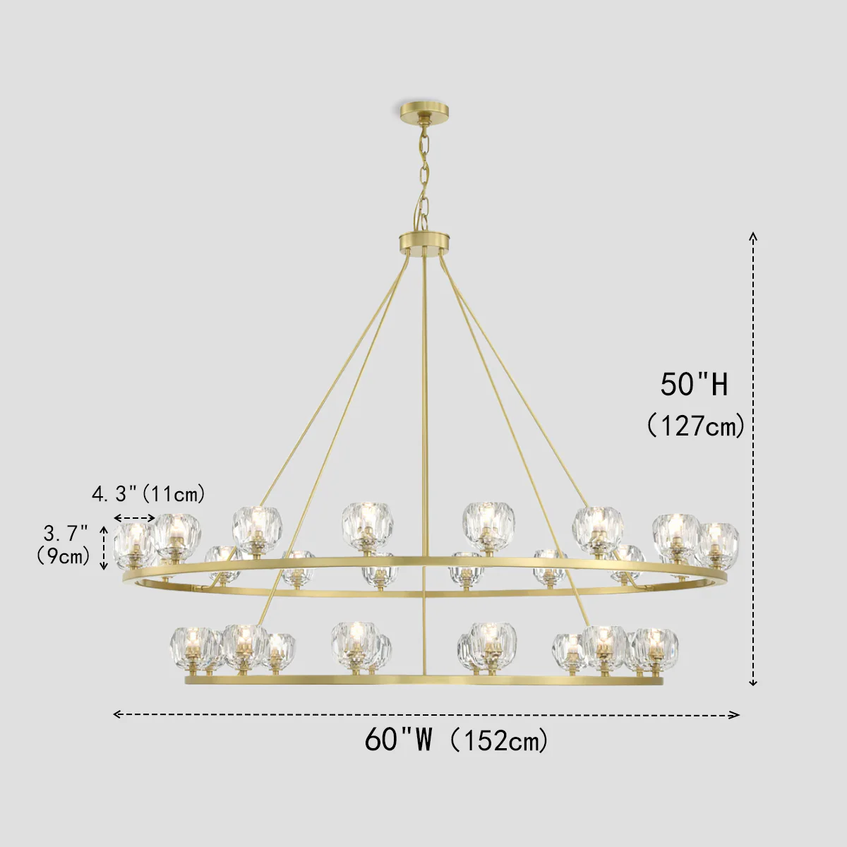 Seraphim Tiered Crystal/Stone Chandelier 59" - Image 6