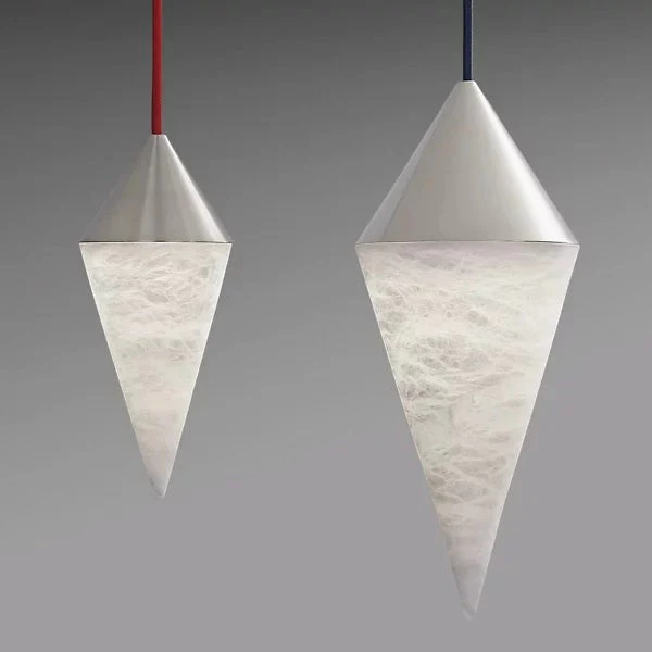 Serena Contemporary Alabaster Cone Pendant, Simple Pendant Light - Image 2