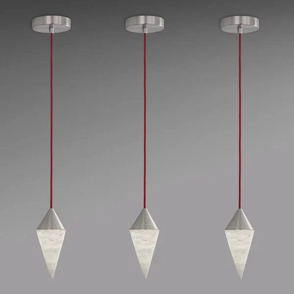 Serena Contemporary Alabaster Cone Pendant, Simple Pendant Light - Image 3