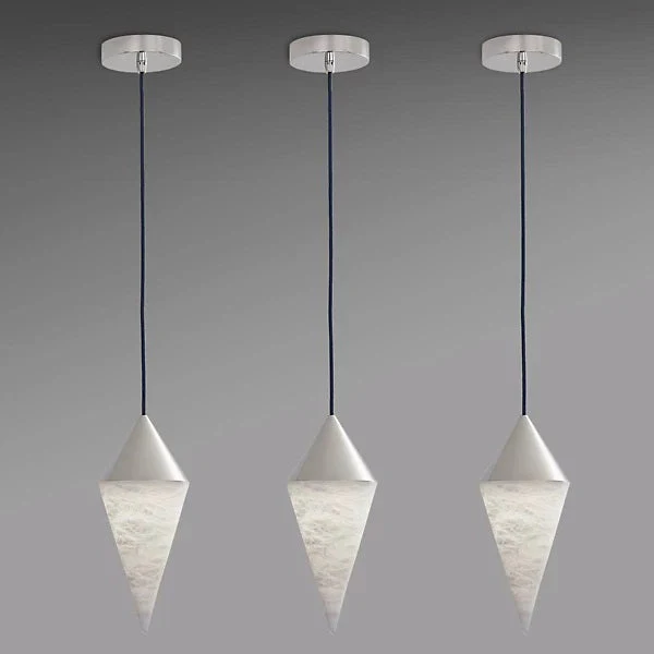 Serena Contemporary Alabaster Cone Pendant, Simple Pendant Light - Image 4