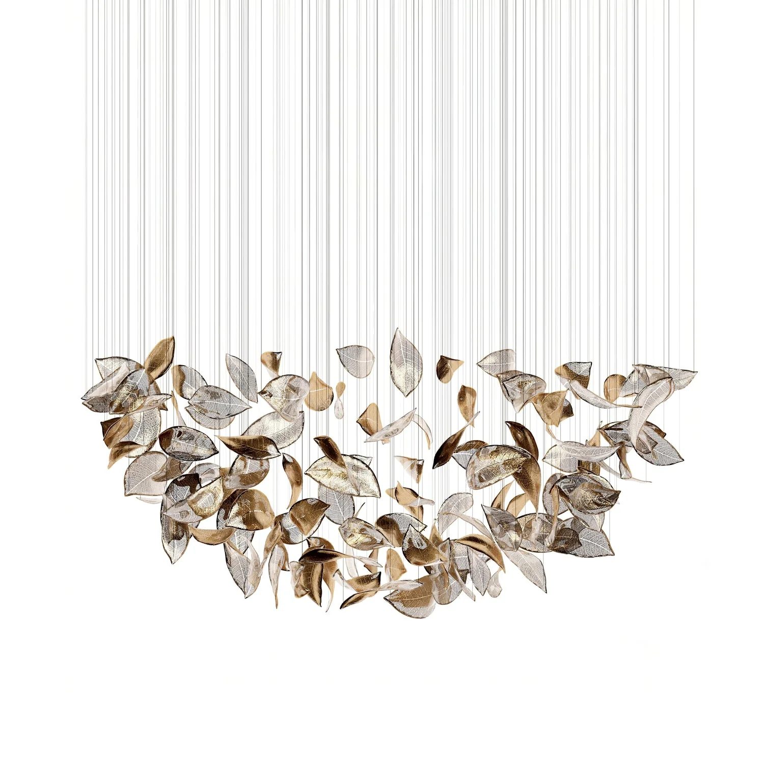 Shake Leaves Chandelier, Luxury High-End Glass Leaves Floating Chandelier for Hotel/Villa/Living Room - Image 17
