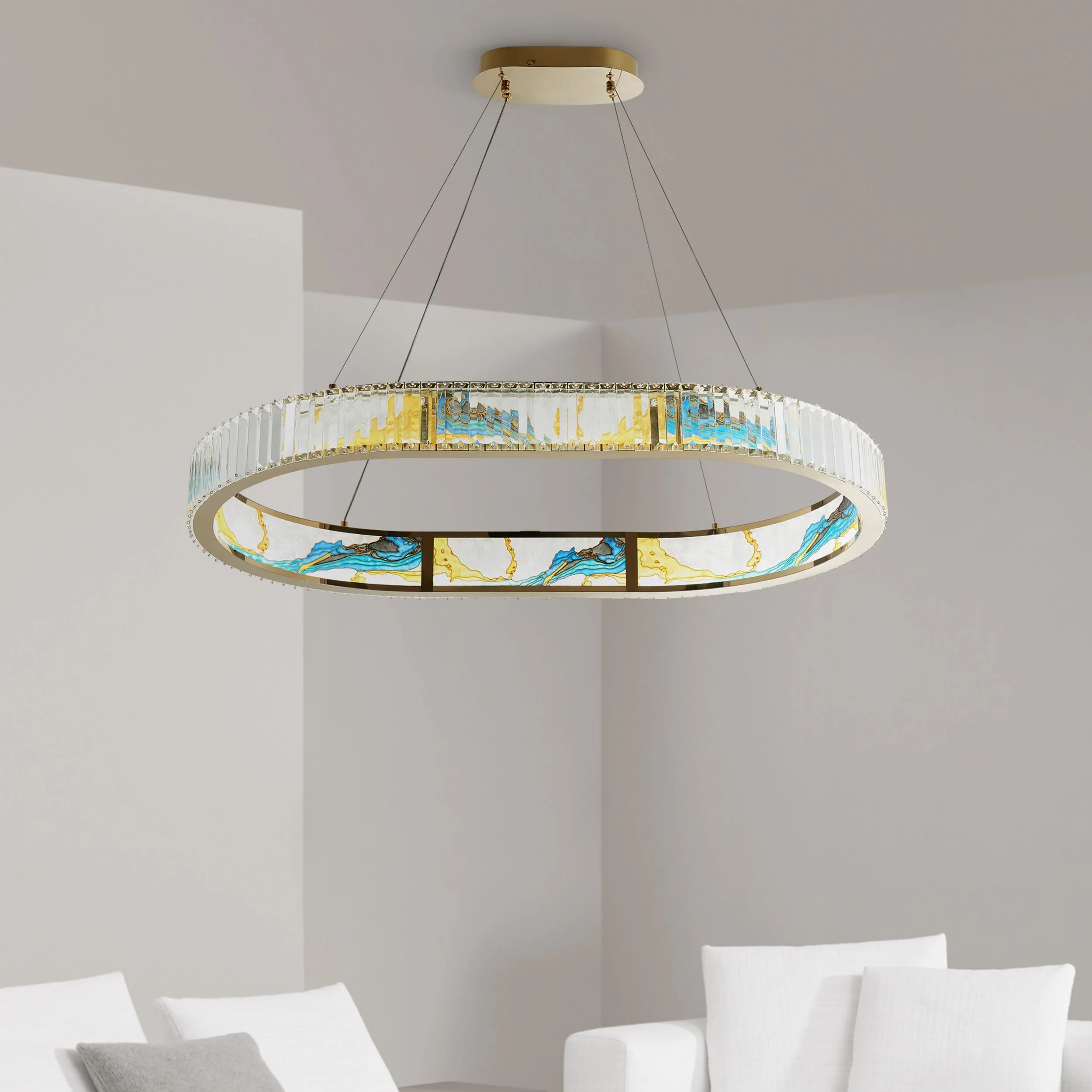 Sharyn Squoval Colorful Crystal Chandelier Lighting - Image 2
