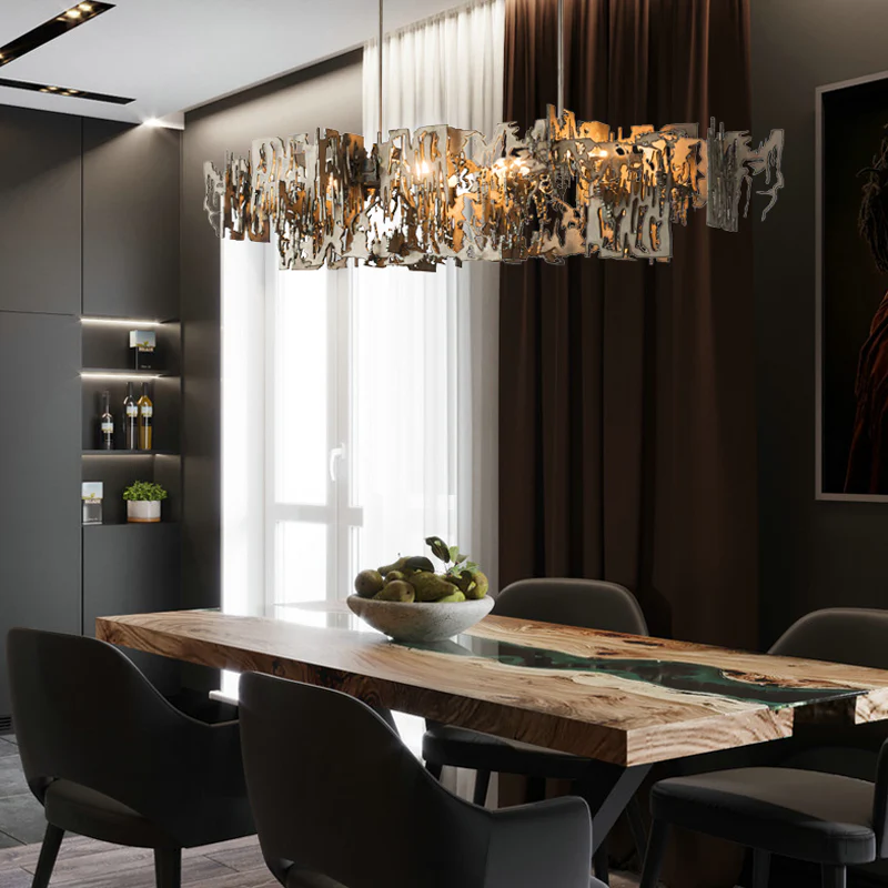 Simple Artistic Metal Dining Table Chandelier - Image 2