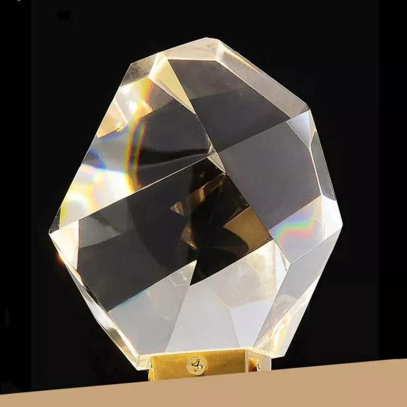 Slipe Faceted Crystal Prisms Short Wall Sconce - Image 4